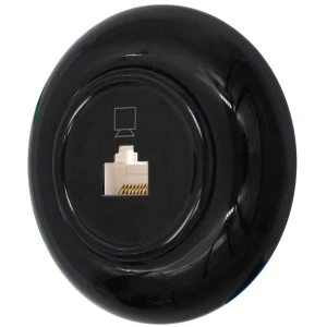 Gniazdo komputerowe retro z ramką kolor czarny styl loft