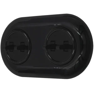 Dwa włączniki podwójne retro z ramką czarny styl loft