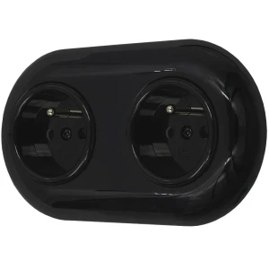 Dwa gniazda pojedyncze retro z ramką czarny styl loft