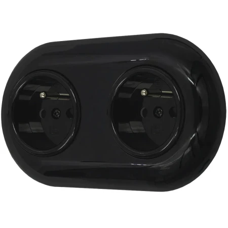 Dwa gniazda pojedyncze retro z ramką czarny styl loft