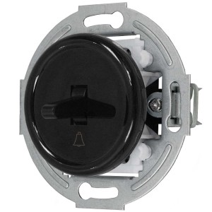 Włącznik dzwonkowy retro bez ramki kolor czarny styl loft