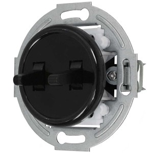 Włącznik schodowy podwójny retro bez ramki kolor czarny styl loft