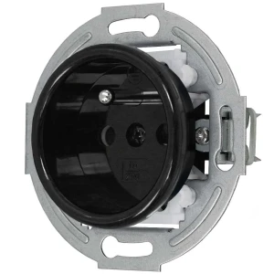 Gniazdo pojedyncze retro bez ramki kolor czarny styl loft