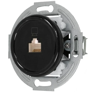 Gniazdo komputerowe retro bez ramki kolor czarny styl loft