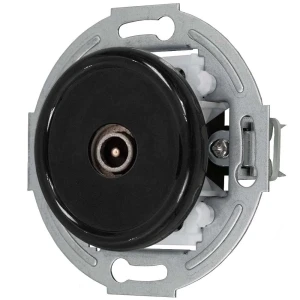 Gniazdo antenowe TV retro bez ramki kolor czarny styl loft