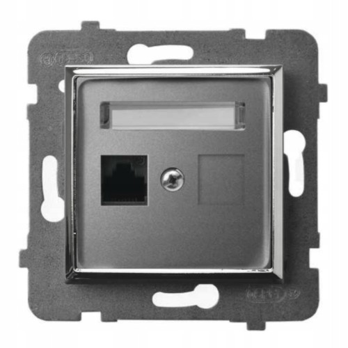 MODUŁ SZARY / SREBRO BEZ RAMKI GNIAZDO RJ45 1X