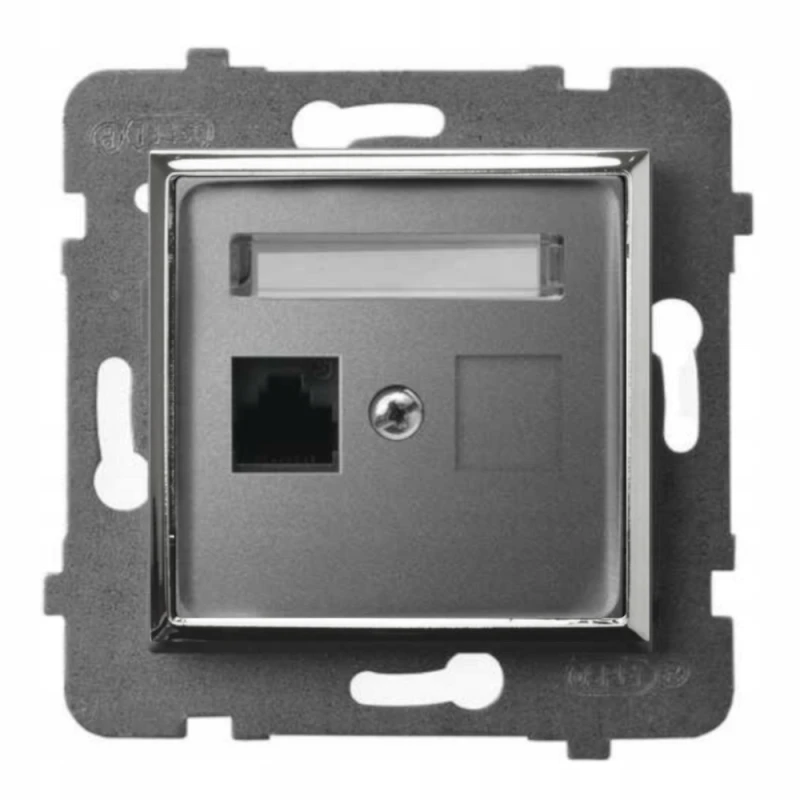 Moduł Szary / Srebro Bez Ramki Gniazdo Rj45 1X