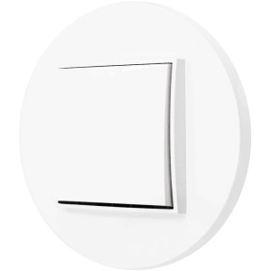 Włącznik pojedynczy z ramką okrągłą seria MINI kolor biały