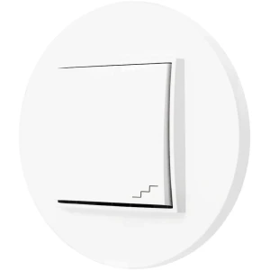 Włącznik schodowy z ramką okrągłą seria MINI kolor biały