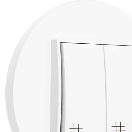 Włącznik krzyżowy podwójny z ramką okrągłą seria MINI kolor biały