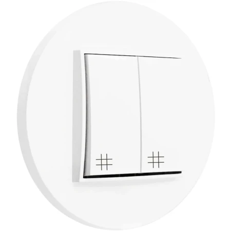 Włącznik krzyżowy podwójny z ramką okrągłą seria MINI kolor biały