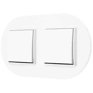 Dwa włączniki pojedyncze z ramką okrągłą seria MINI kolor biały