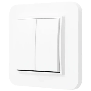 Włącznik podwójny z ramką zaokrągloną seria MINI kolor biały