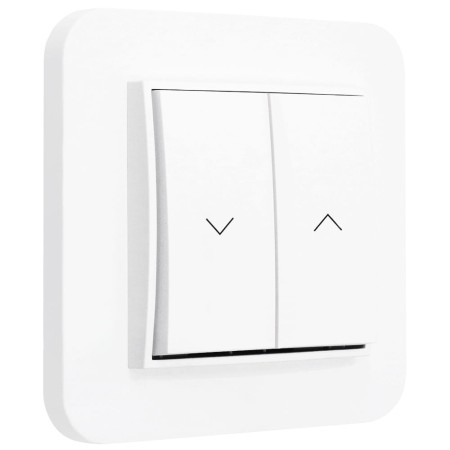 Włącznik roletowy z blokadą z ramką zaokrągloną seria MINI kolor biały