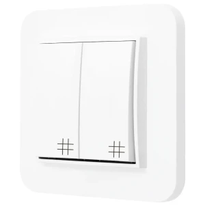 Włącznik krzyżowy podwójny z ramką zaokrągloną seria MINI kolor biały