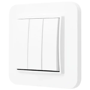 Włącznik potrójny z ramką zaokrągloną seria MINI kolor biały