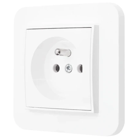 Gniazdo pojedyncze z ramką zaokrągloną seria MINI kolor biały