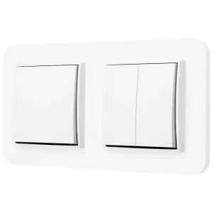 Dwa włączniki pojedynczy i podwójny z ramką zaokrągloną seria MINI kolor biały