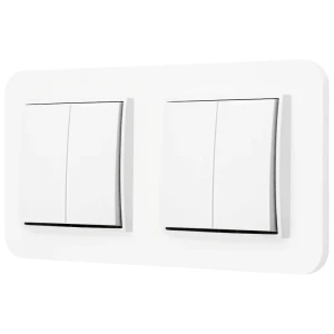 Dwa włączniki podwójne z ramką zaokrągloną seria MINI kolor biały