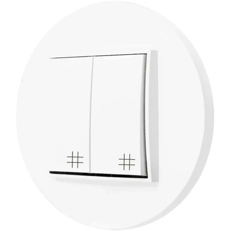 Włącznik krzyżowy podwójny z ramką okrągłą seria MINI kolor biały