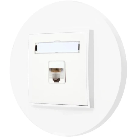 Gniazdo internetowe rj45 1x z ramką okrągłą seria MINI kolor biały