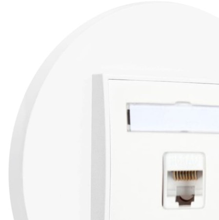 Gniazdo internetowe rj45 1x z ramką okrągłą seria MINI kolor biały