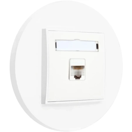 Gniazdo internetowe rj45 1x z ramką okrągłą seria MINI kolor biały