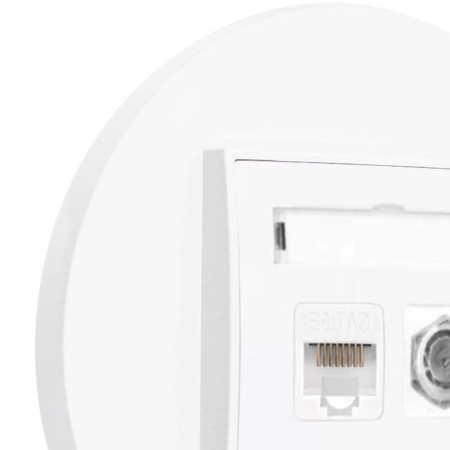 Gniazdo rj45/antenowe z ramką okrągłą seria MINI kolor biały