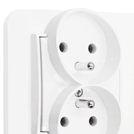 Gniazdo podwójne z ramką zaokrągloną seria MINI kolor biały