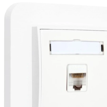 Gniazdo internetowe rj45 1x z ramką zaokrągloną seria MINI kolor biały