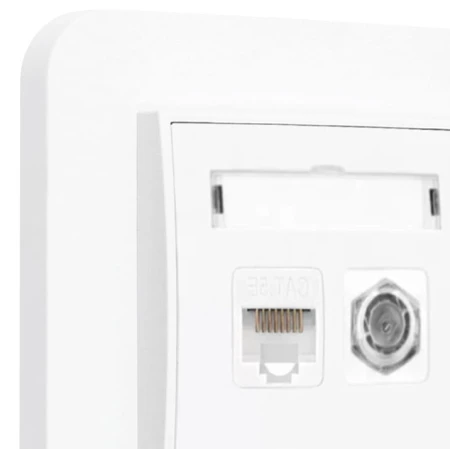 Gniazdo rj45/antenowe z ramką zaokrągloną seria MINI kolor biały