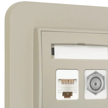 Gniazdo rj45/antenowe z ramką zaokrągloną seria MINI kolor taupe
