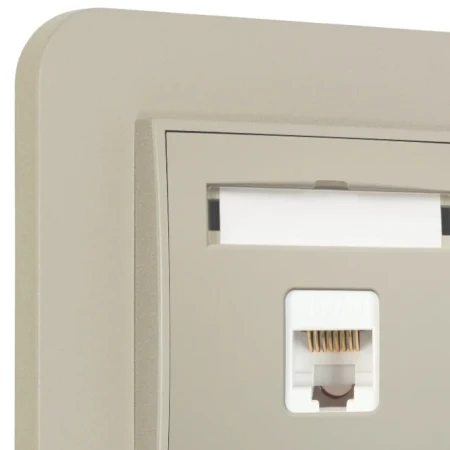 Gniazdo internetowe rj45 1x z ramką zaokrągloną seria MINI kolor taupe