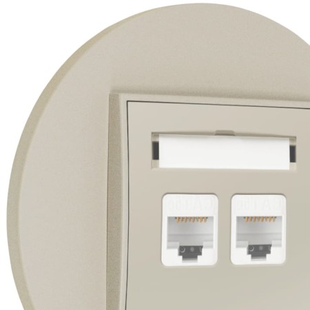 Gniazdo internetowe rj45 2x z ramką okrągłą seria MINI kolor taupe