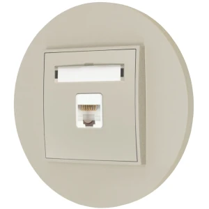 Gniazdo internetowe rj45 1x z ramką okrągłą seria MINI kolor taupe