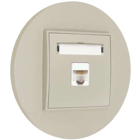 Gniazdo internetowe rj45 1x z ramką okrągłą seria MINI kolor taupe