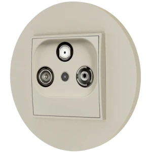 Gniazdo rtv-sat z ramką okrągłą seria MINI kolor taupe