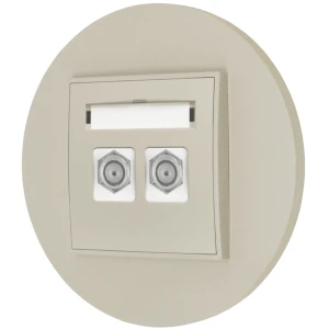 Gniazdo antenowe 2x z ramką okrągłą seria MINI kolor taupe