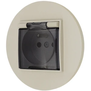 Gniazdo hermetyczne z ramką okrągłą seria MINI kolor taupe