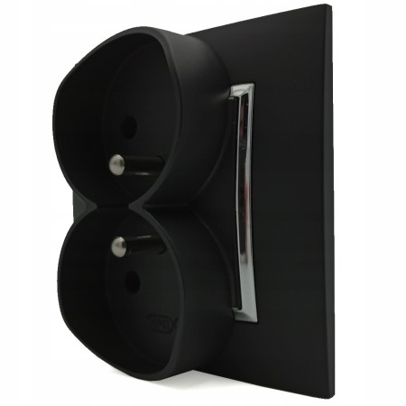 Gniazdko Gniazdo Podwójne Obramówka Chrom Ospel Aria