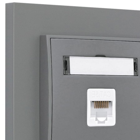 Gniazdo internetowe rj45 1x z ramką prostą seria MINI kolor szary mat