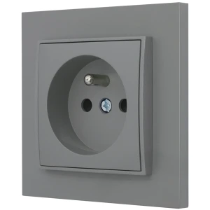 Gniazdo pojedyncze z ramką prostą seria MINI kolor szary mat