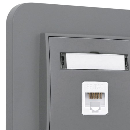 Gniazdo internetowe rj45 1x z ramką zaokrągloną seria MINI kolor szary mat