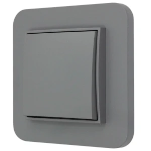 Włącznik pojedynczy z ramką zaokrągloną seria MINI kolor szary mat