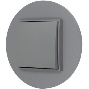 Włącznik pojedynczy z ramką okrągłą seria MINI kolor szary mat