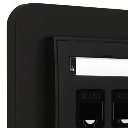 Gniazdo internetowe rj45 2x z ramką zaokrągloną seria MINI kolor czarny