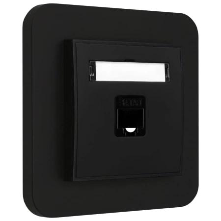 Gniazdo internetowe rj45 1x z ramką zaokrągloną seria MINI kolor czarny