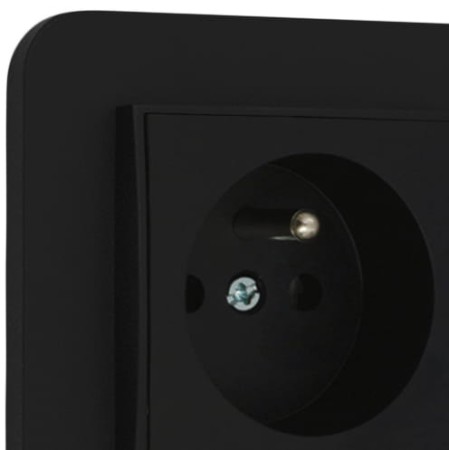 Gniazdo pojedyncze z ramką zaokrągloną seria MINI kolor czarny