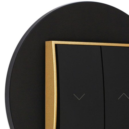 Włącznik roletowy z blokadą z ramką okrągłą seria MINI kolor czarny złoty