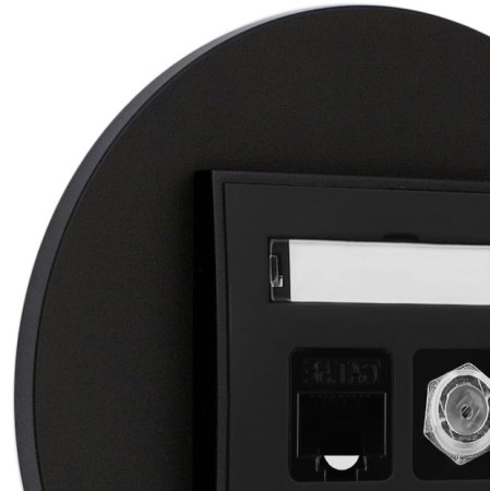 Gniazdo rj45/antenowe z ramką okrągłą seria MINI kolor czarny mat
